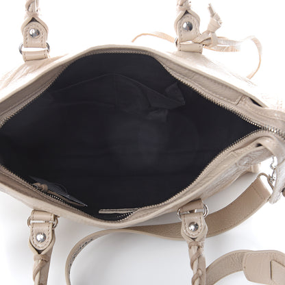 Balenciaga Agneau Classic Silver Hardware S City Logo Strap Light Beige Black 4 of 7
