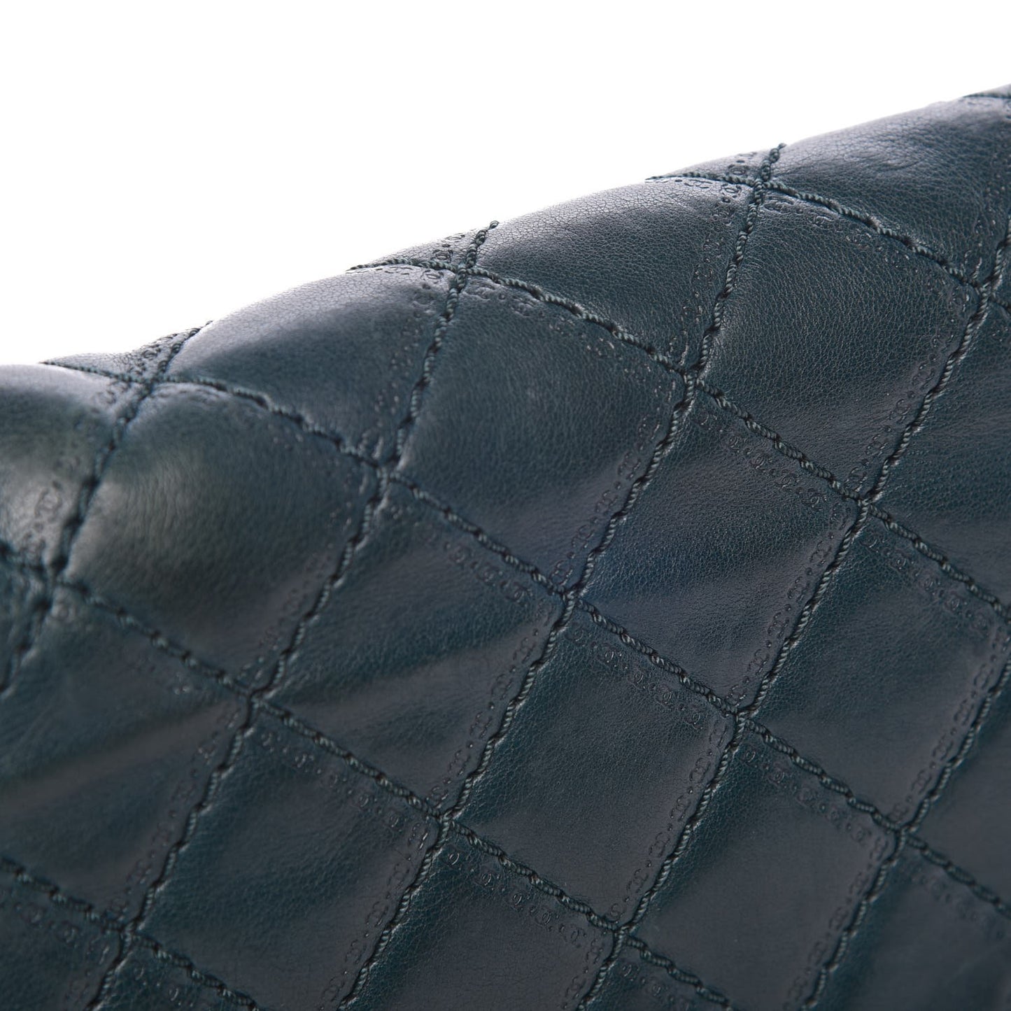 Calfskin Quilted Medium Coco Sporran Flap Dark Green