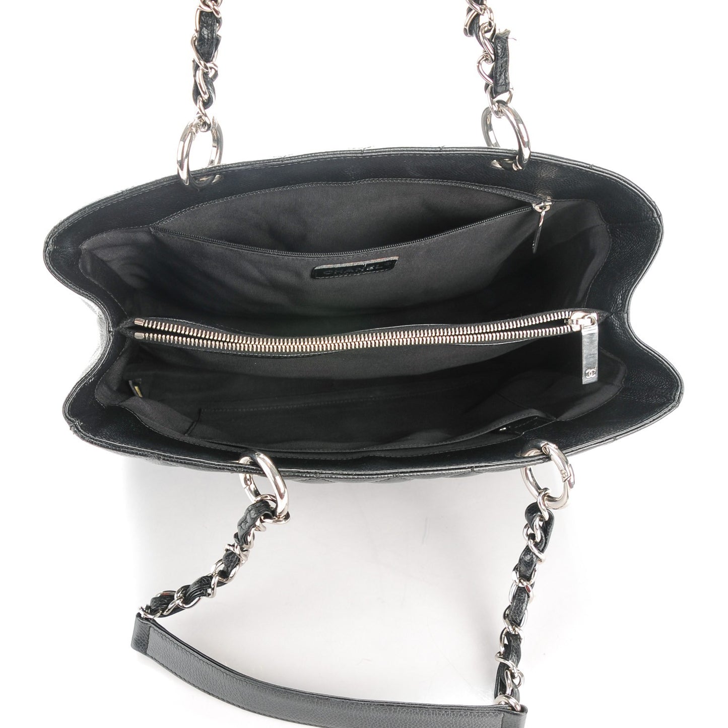 Caviar Quilted Grand Shopping Tote GST Black