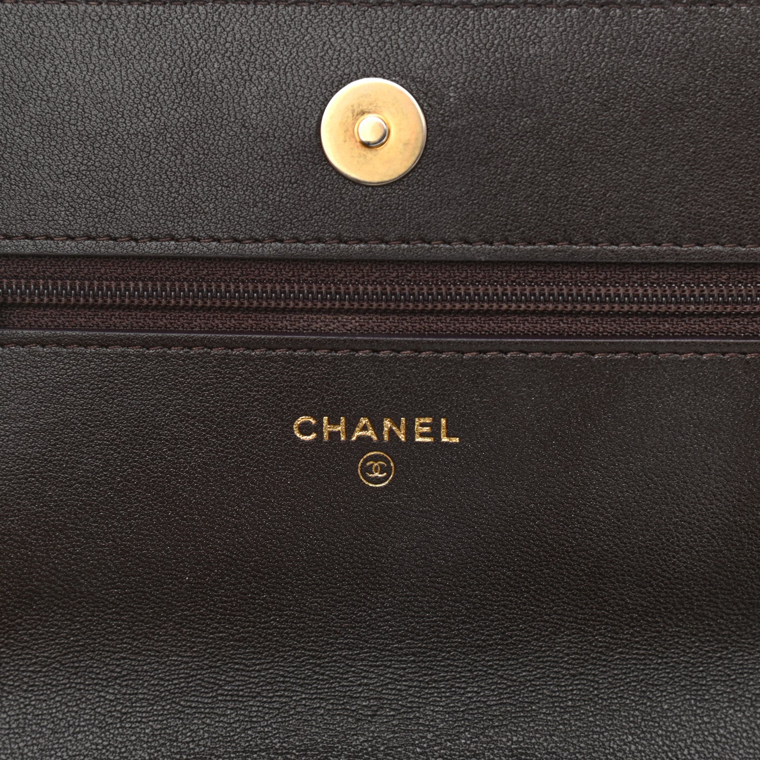 Chanel Lambskin Quilted Chanel 19 Wallet On Chain WOC Dark Brown 6 of 10