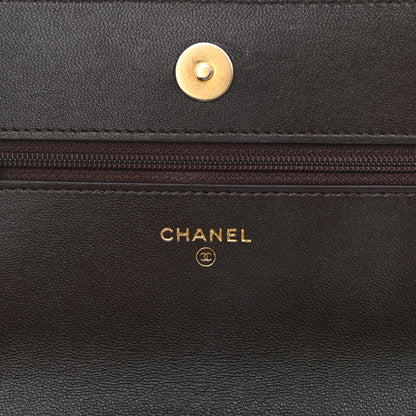 Chanel Lambskin Quilted Chanel 19 Wallet On Chain WOC Dark Brown 6 of 10