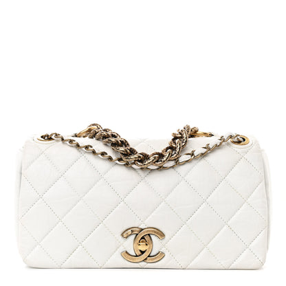 Chanel Aged Calfskin Quilted Medium Pondichery Flap White 1 of 10