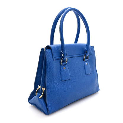 Salvatore Ferragamo Calfskin Lotty Satchel Bleu Indien 3 of 9