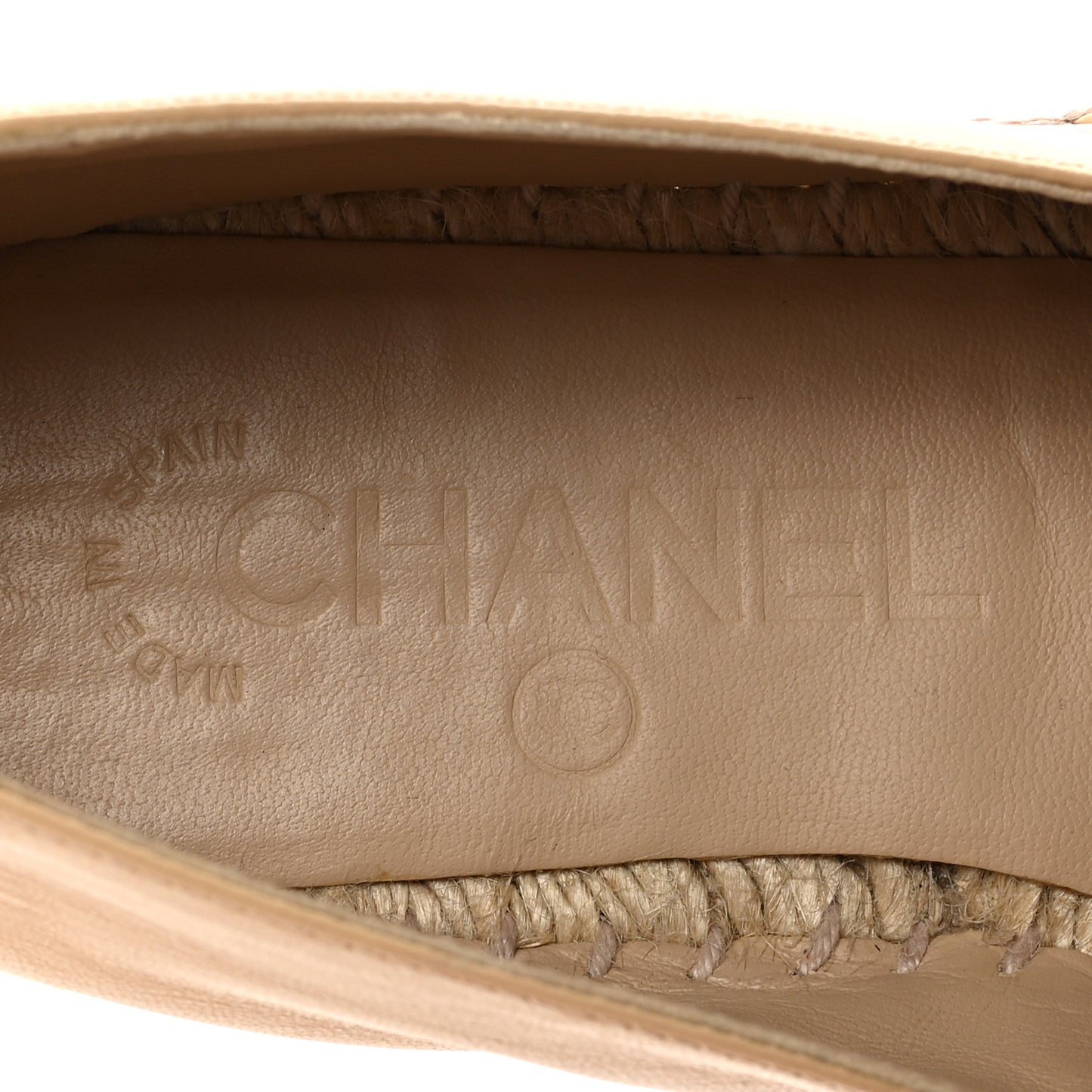 Lambskin CC Espadrilles 36 Beige Black