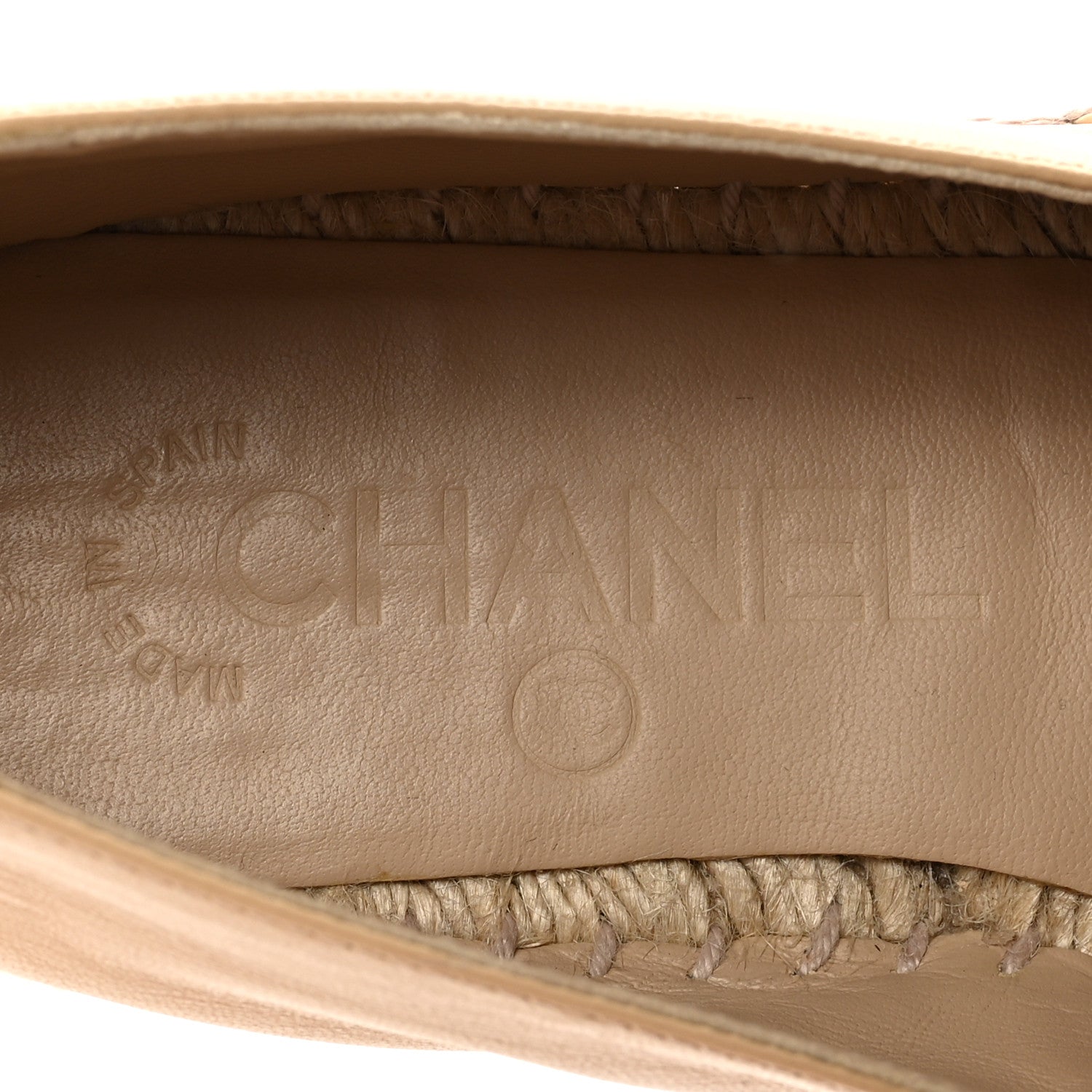 Chanel Lambskin CC Espadrilles 36 Beige Black 8 of 9