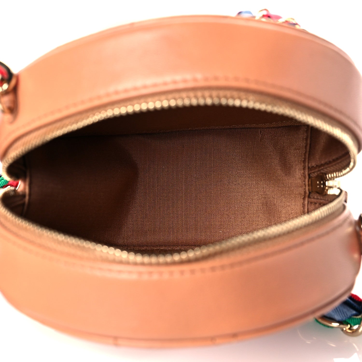 Chanel Shiny Lambskin Ribbon Quilted Round Clutch With Chain Brown 4 of 10