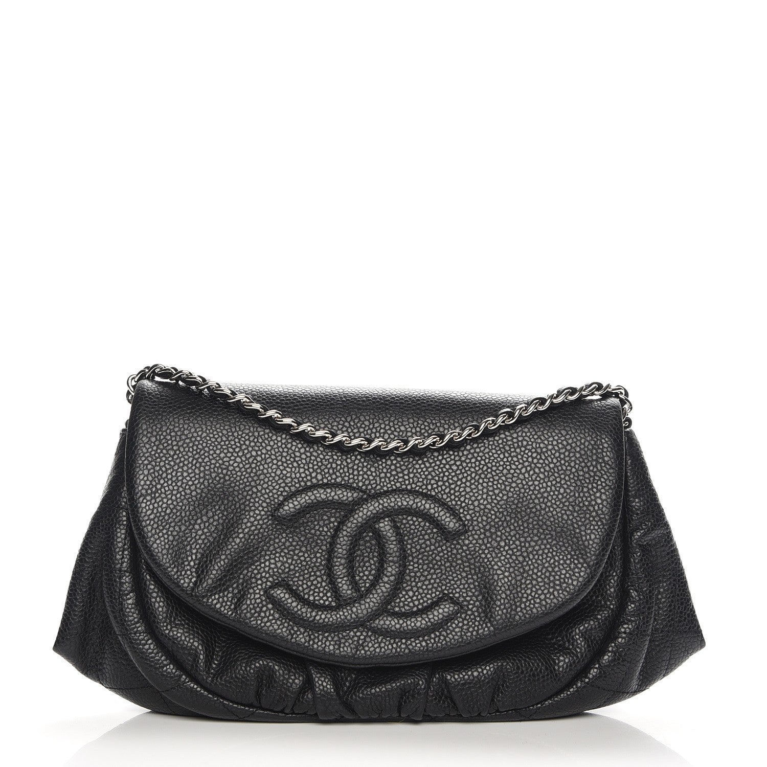 Chanel Caviar Half Moon Wallet On Chain WOC Black 1 of 8