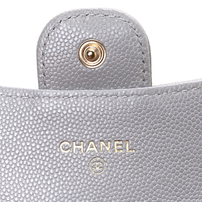 Chanel Caviar Quilted Flap Card Holder Wallet Grey 6 of 8