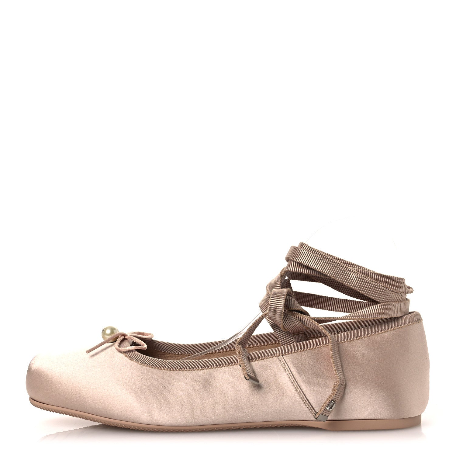 Christian Dior Satin Grosgrain D-Joy Ballet Flats 40 Beige Rose 1 of 12