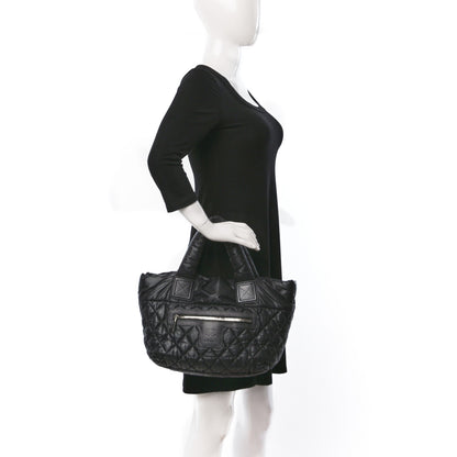 Chanel Nylon Quilted Small Coco Cocoon Tote Black 2 of 10