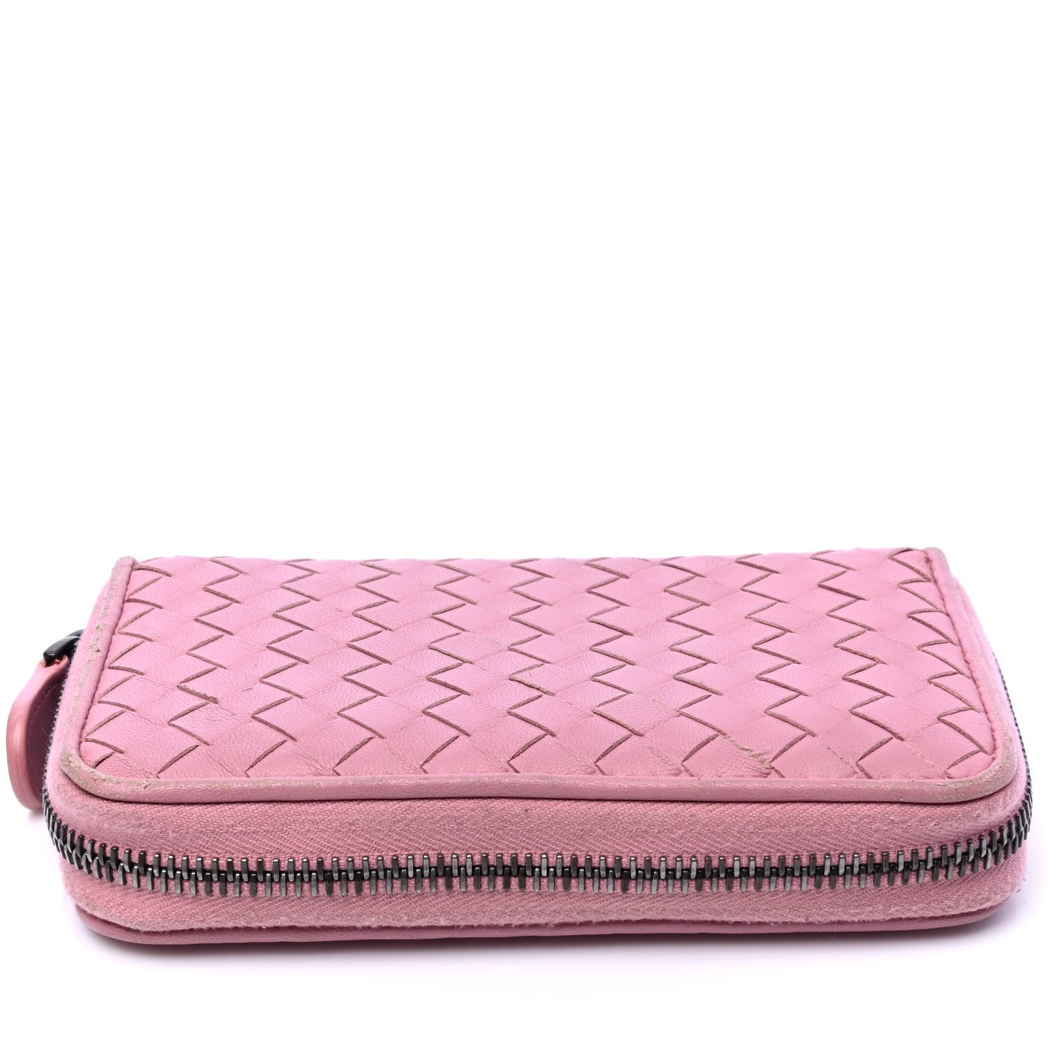 Bottega Veneta Nappa Intrecciato Zip Around Wallet Pink 8 of 8