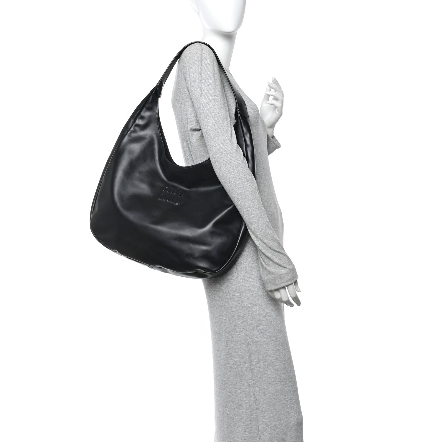 Miu Miu Nappa Hobo Bag Black 2 of 9