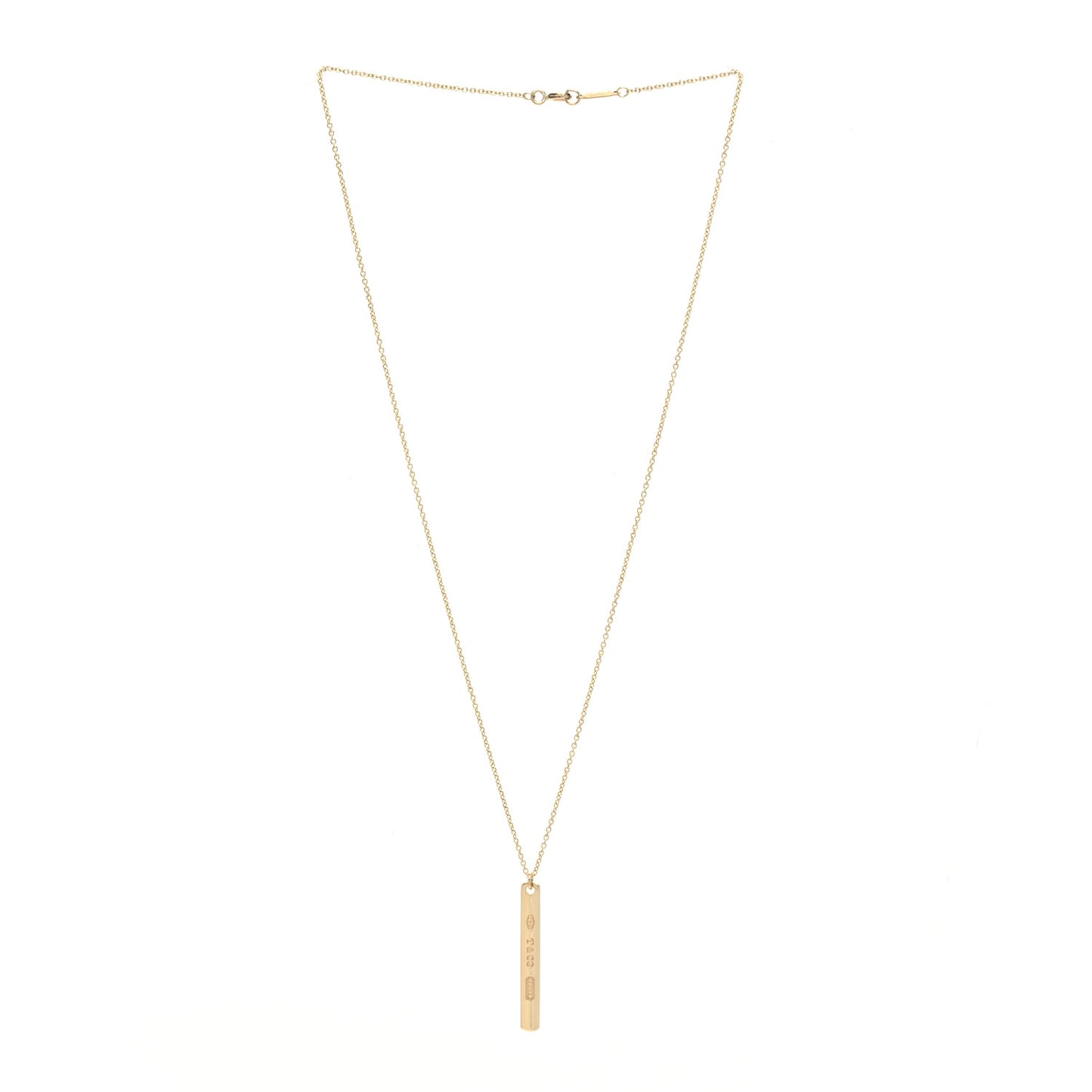 18K Yellow Gold 1837 Bar Pendant Necklace