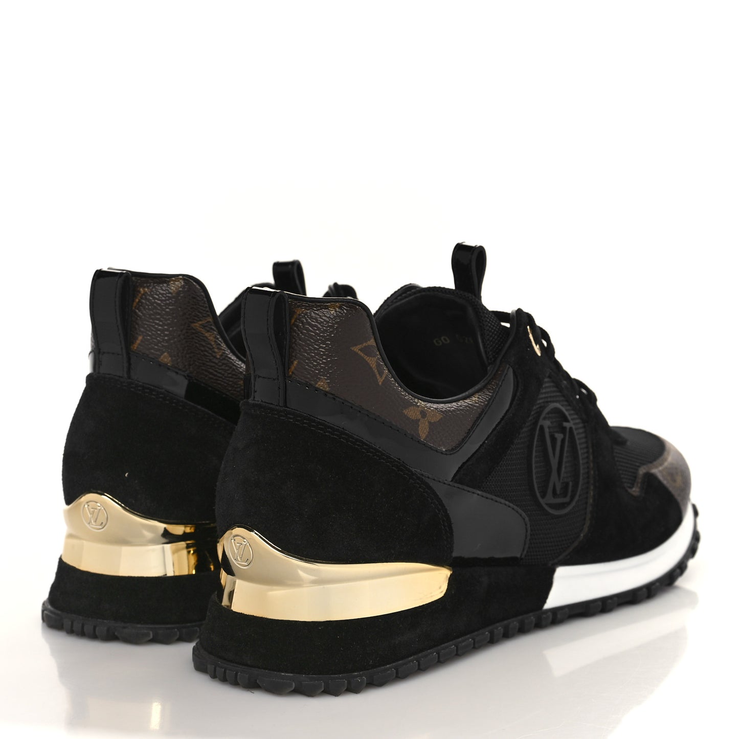 Suede Monogram Run Away Sneakers 39.5 Black