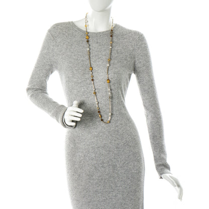 Chanel Pearl Beaded CC Long Necklace Yellow Gold 2 of 6