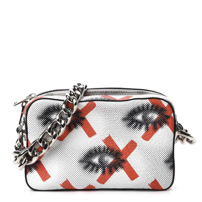 Prada Vitello Daino Eye Inside Shoulder Bag Bianco Arancio 1 of 10