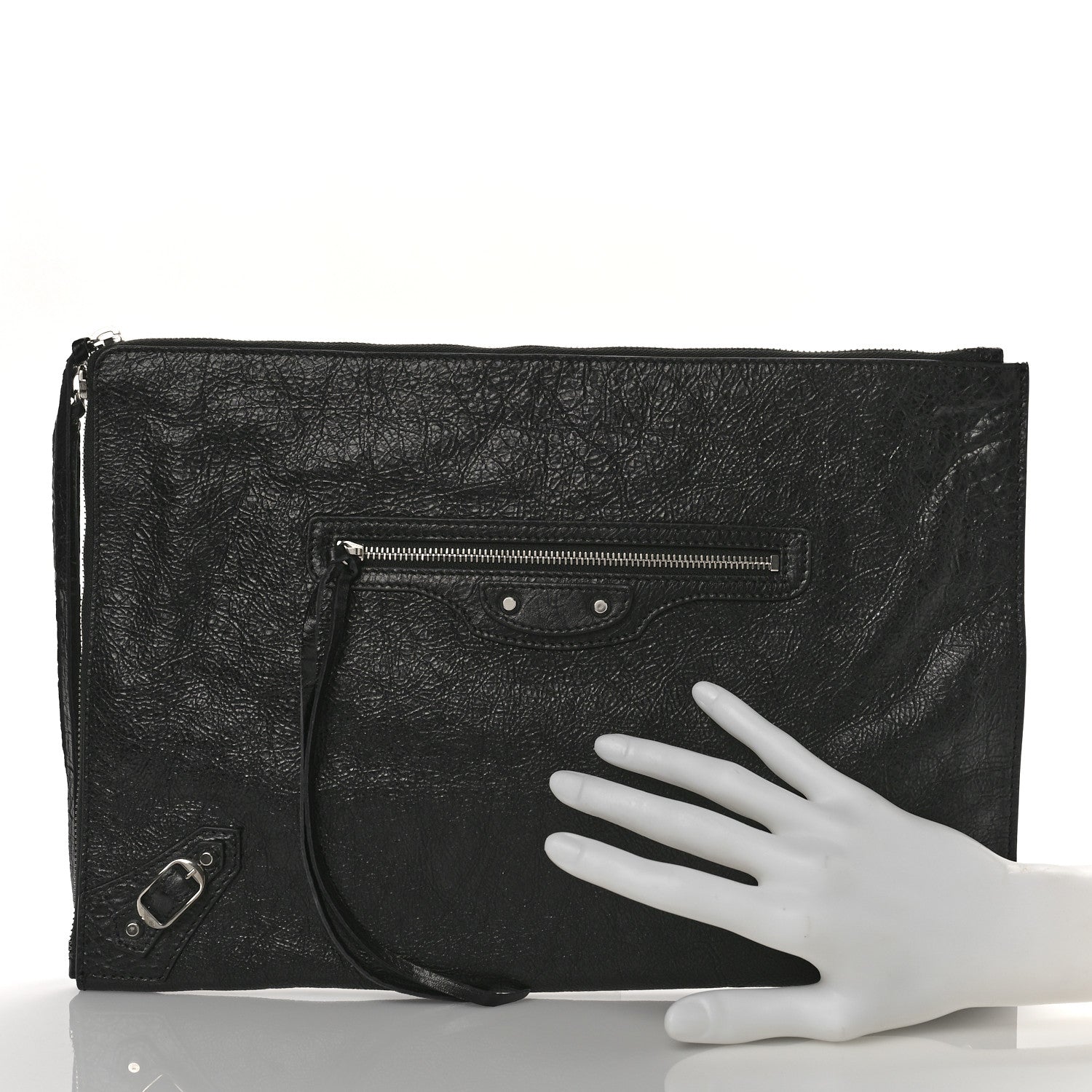 Balenciaga Agneau Classic Hardware Small Pouch Black 2 of 8