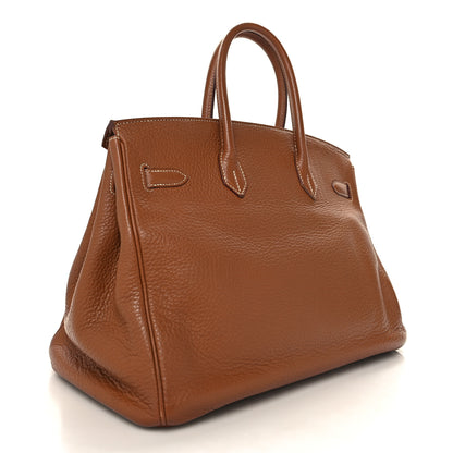 Hermes Taurillon Clemence Birkin 35 Gold 3 of 13