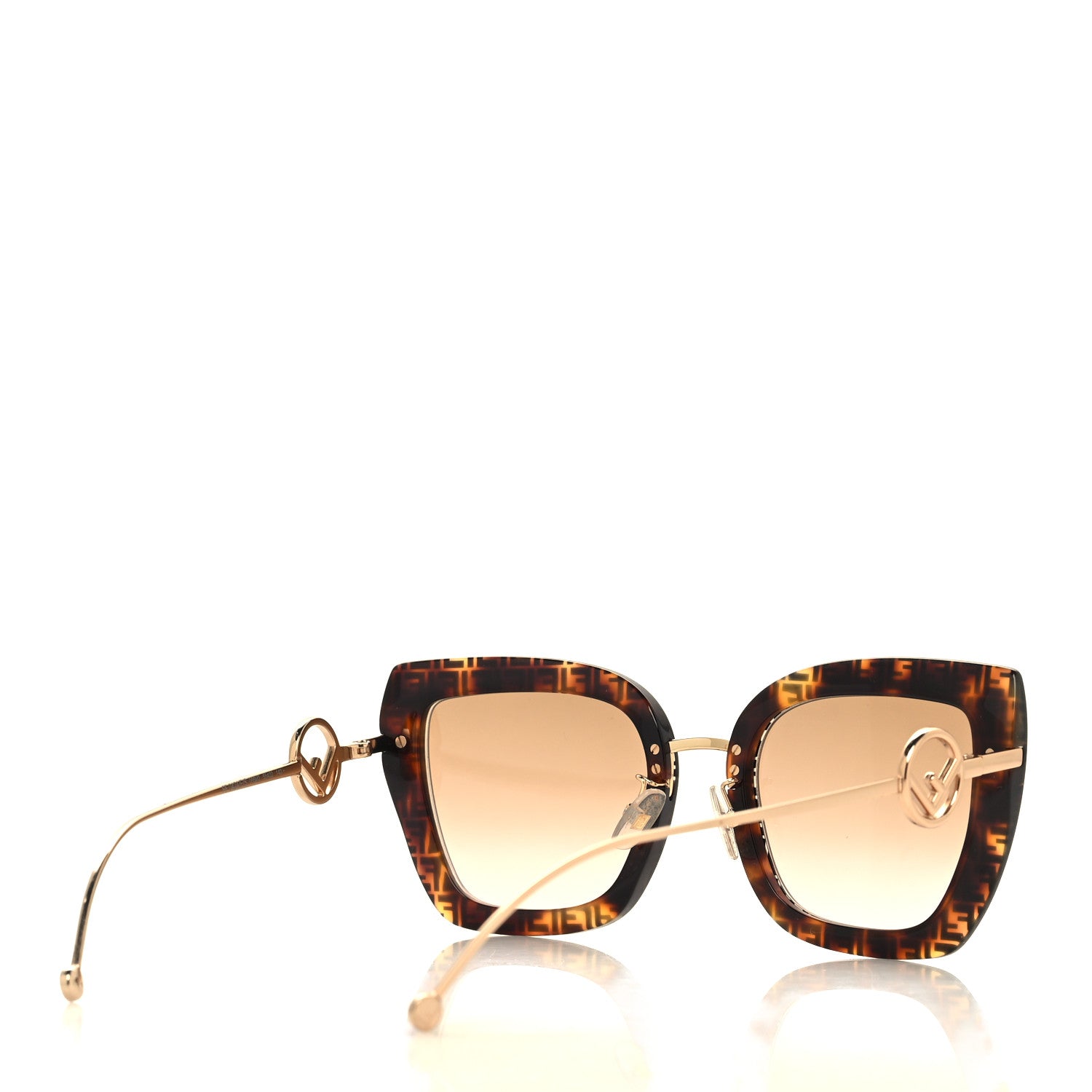 Fendi Acetate Metal F is Fendi FF Square Cat Eye Sunglasses FF 0424/F/S Havana 4 of 7