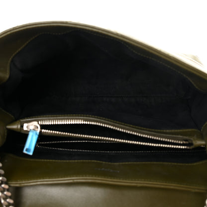 Saint Laurent Calfskin Y Quilted Monogram Medium Loulou Chain Satchel Military Olive 7 of 17