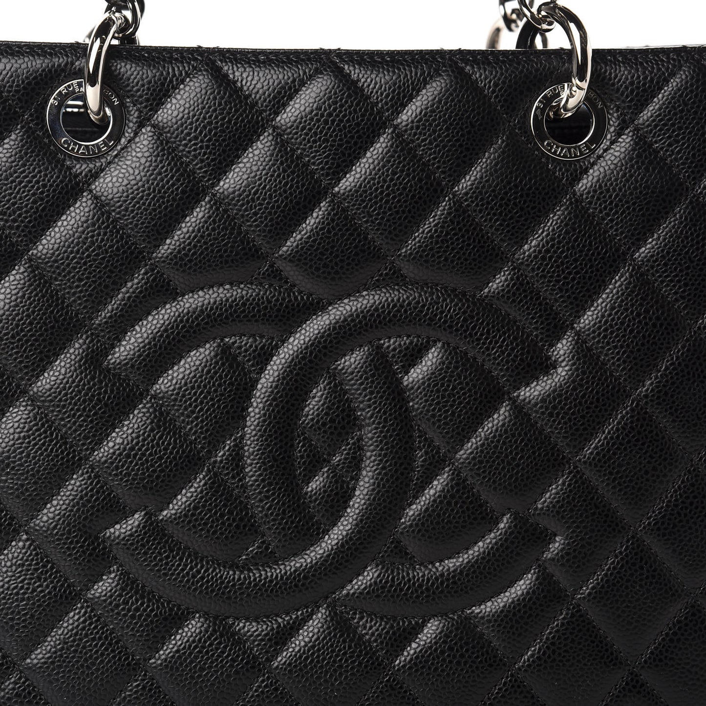 Caviar Quilted Grand Shopping Tote GST Black