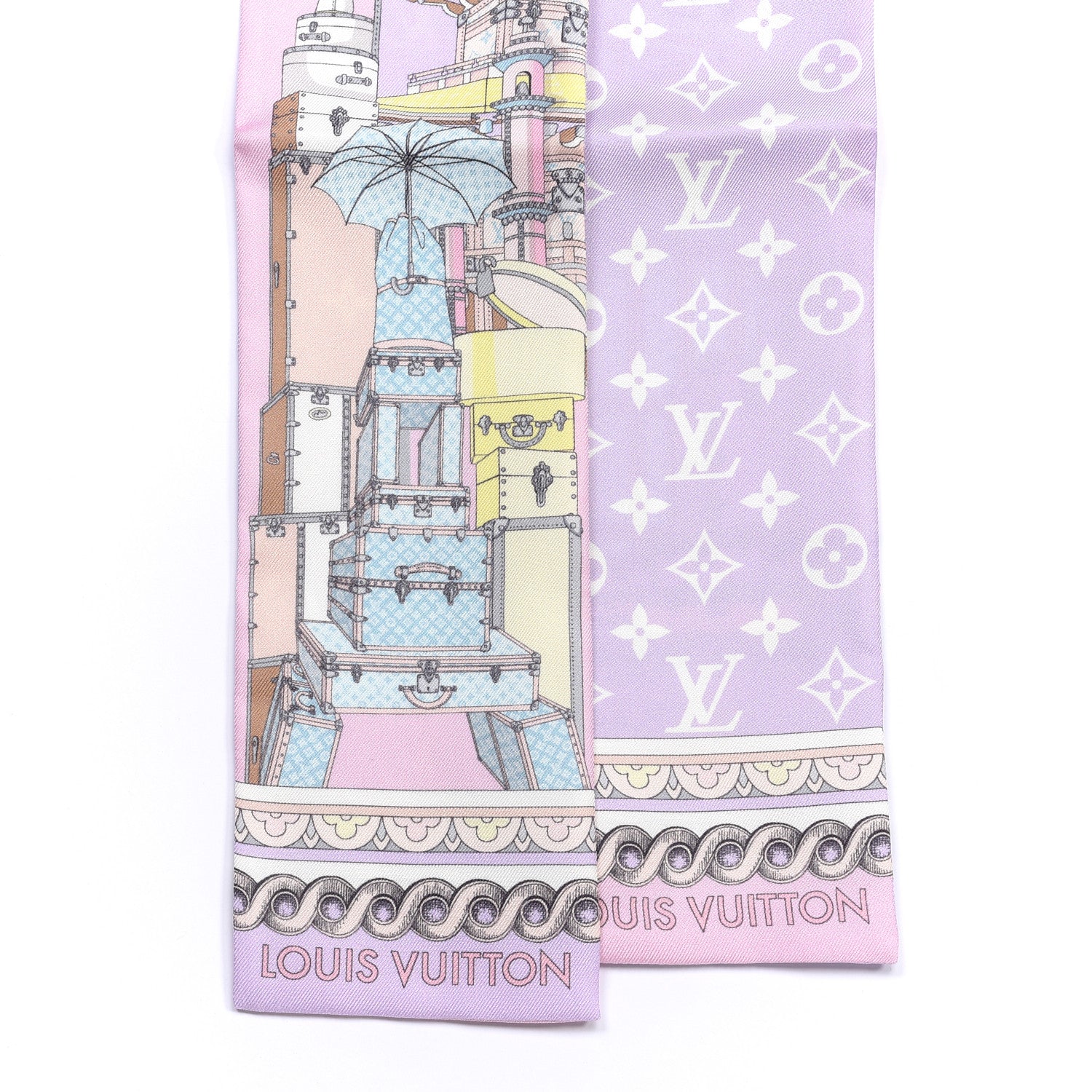 Louis Vuitton Silk Monogram Around The World Bandeau Mauve 2 of 3