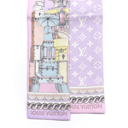 Louis Vuitton Silk Monogram Around The World Bandeau Mauve 2 of 3
