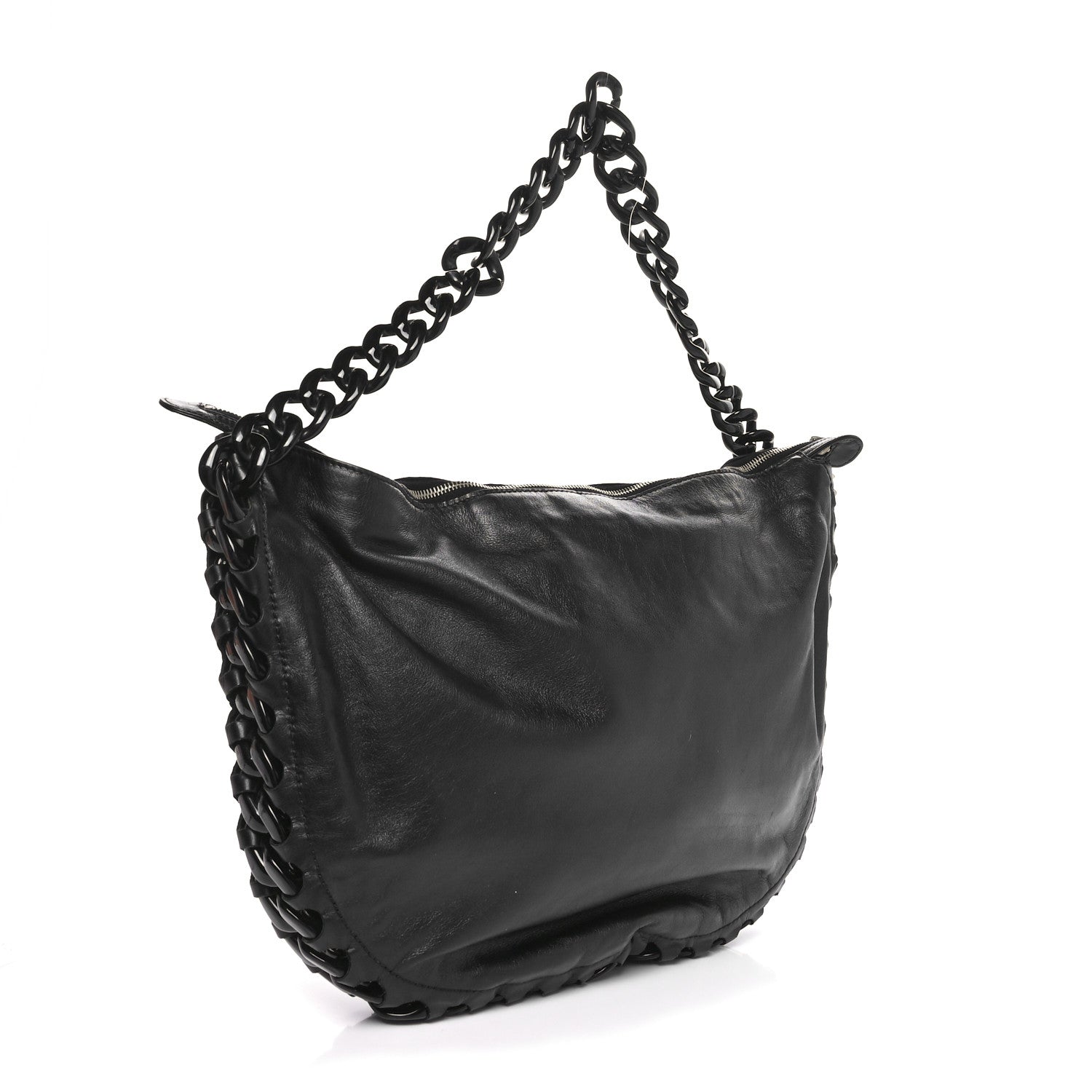 Chanel Calfskin Modern Chain Rhodoid Hobo Black 2 of 11