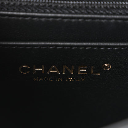 Chanel Lambskin Quilted Crystal Top Handle Small Rectangular Flap Black 5 of 9