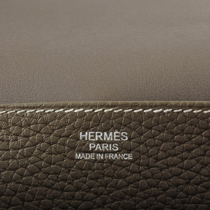 Hermes Taurillon Clemence Halzan 31 GM Etain 6 of 7