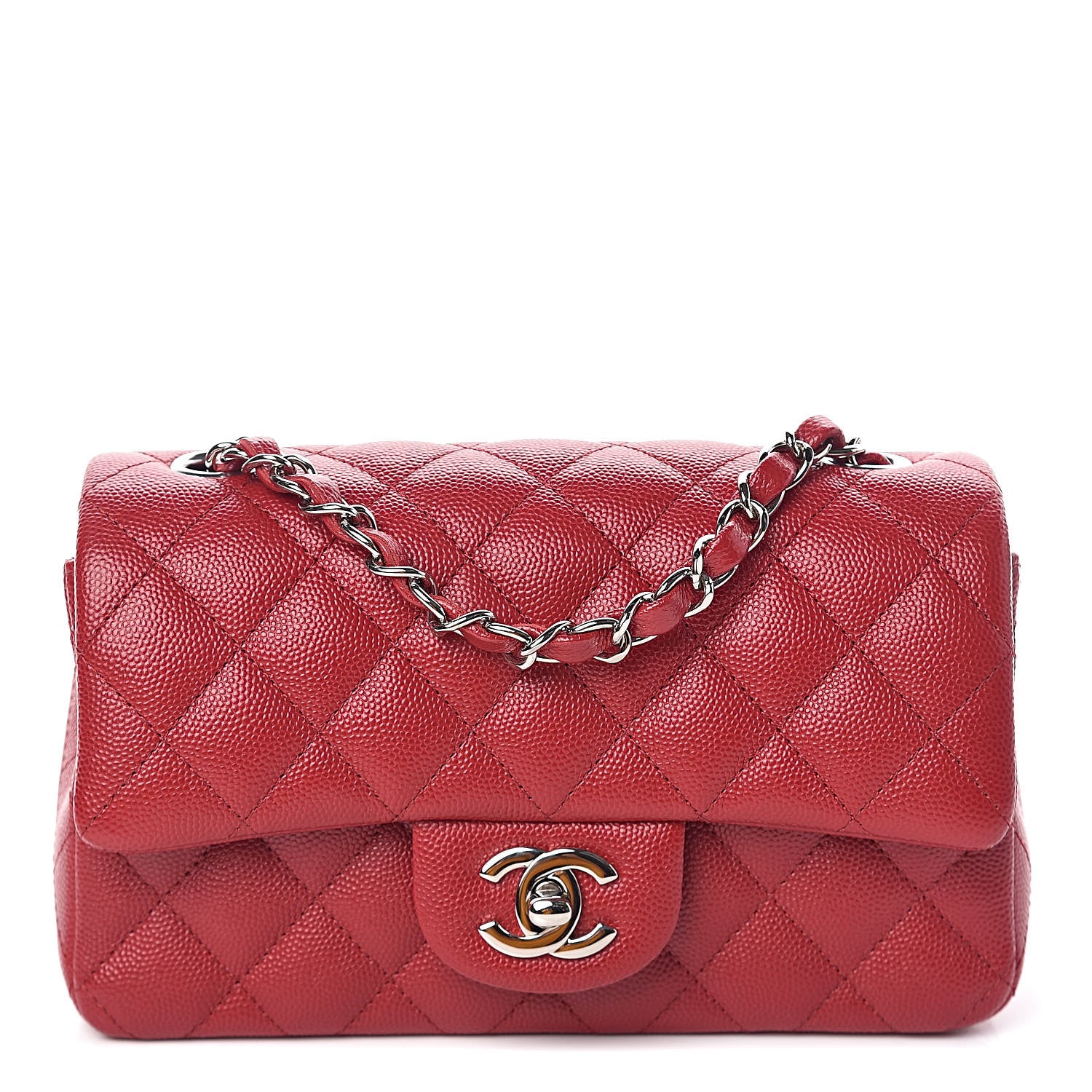 Chanel Caviar Quilted Mini Rectangular Flap Red 1 of 10