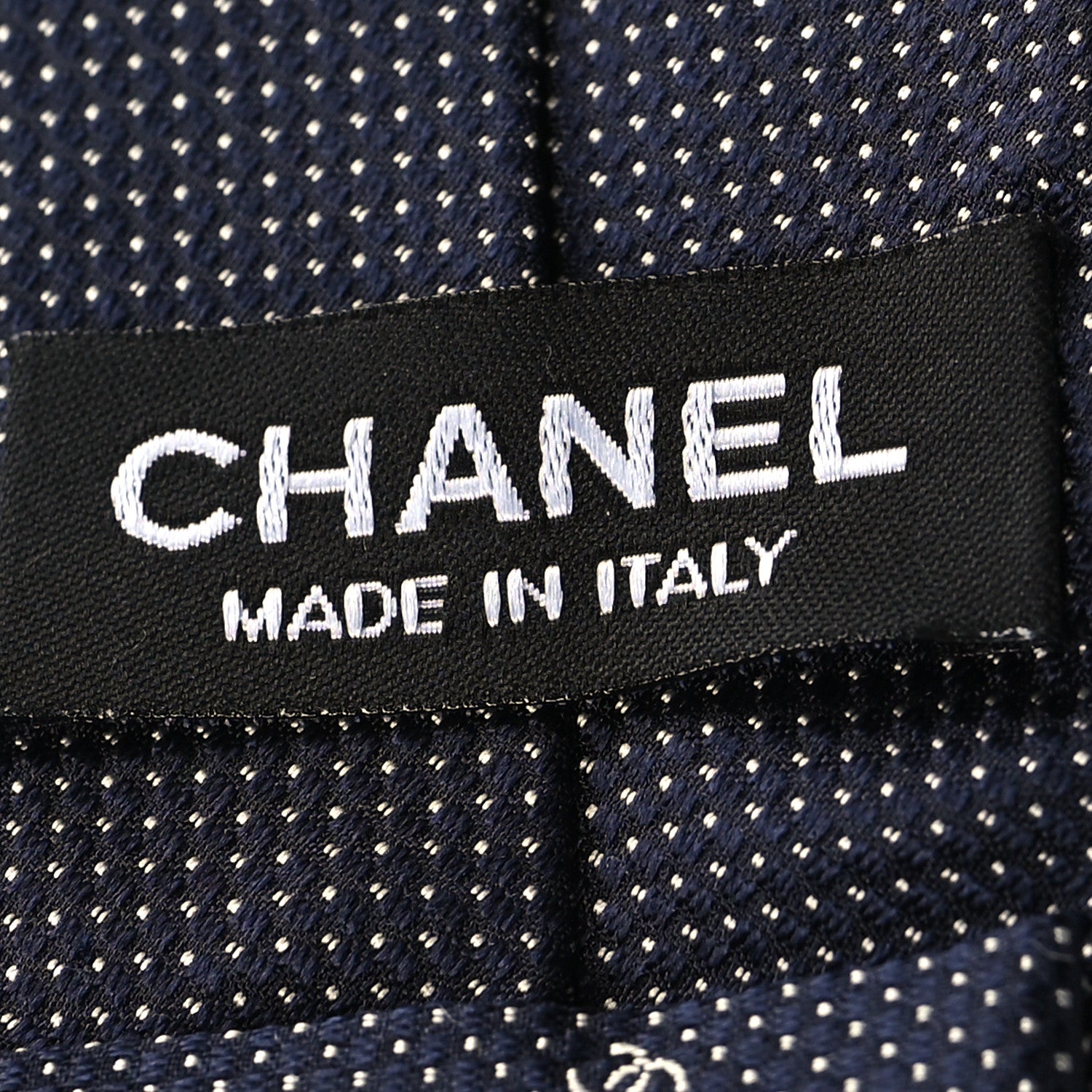 Chanel Silk CC Mens Neck Tie Blue 3 of 4