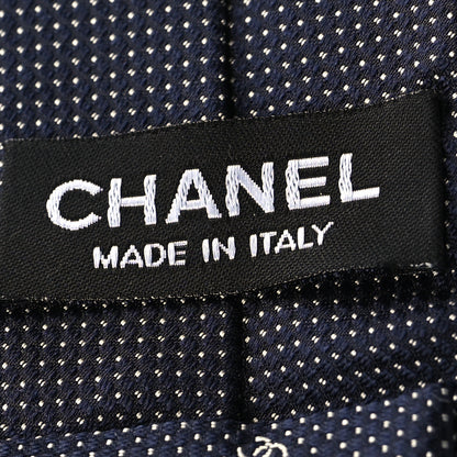 Chanel Silk CC Mens Neck Tie Blue 3 of 4