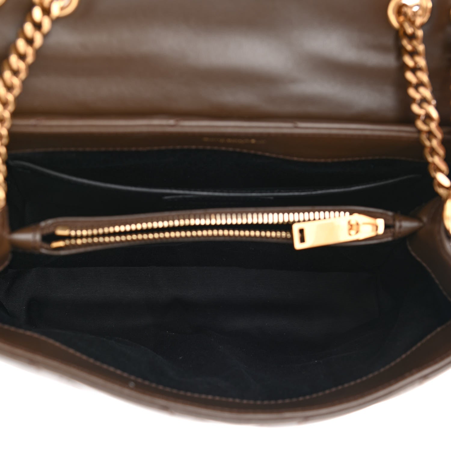 Saint Laurent Calfskin Y Quilted Monogram Small Loulou Chain Satchel Soil Brown 5 of 10