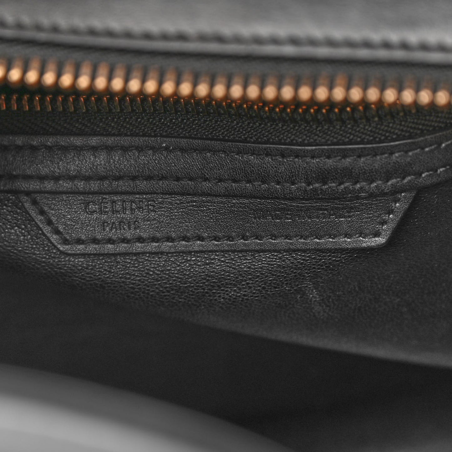 Smooth Calfskin Multicolor Double Stitching Micro Luggage Black