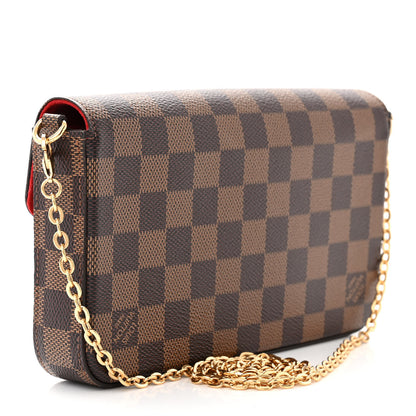 Louis Vuitton Damier Ebene Pochette Felicie Chain Wallet 4 of 11