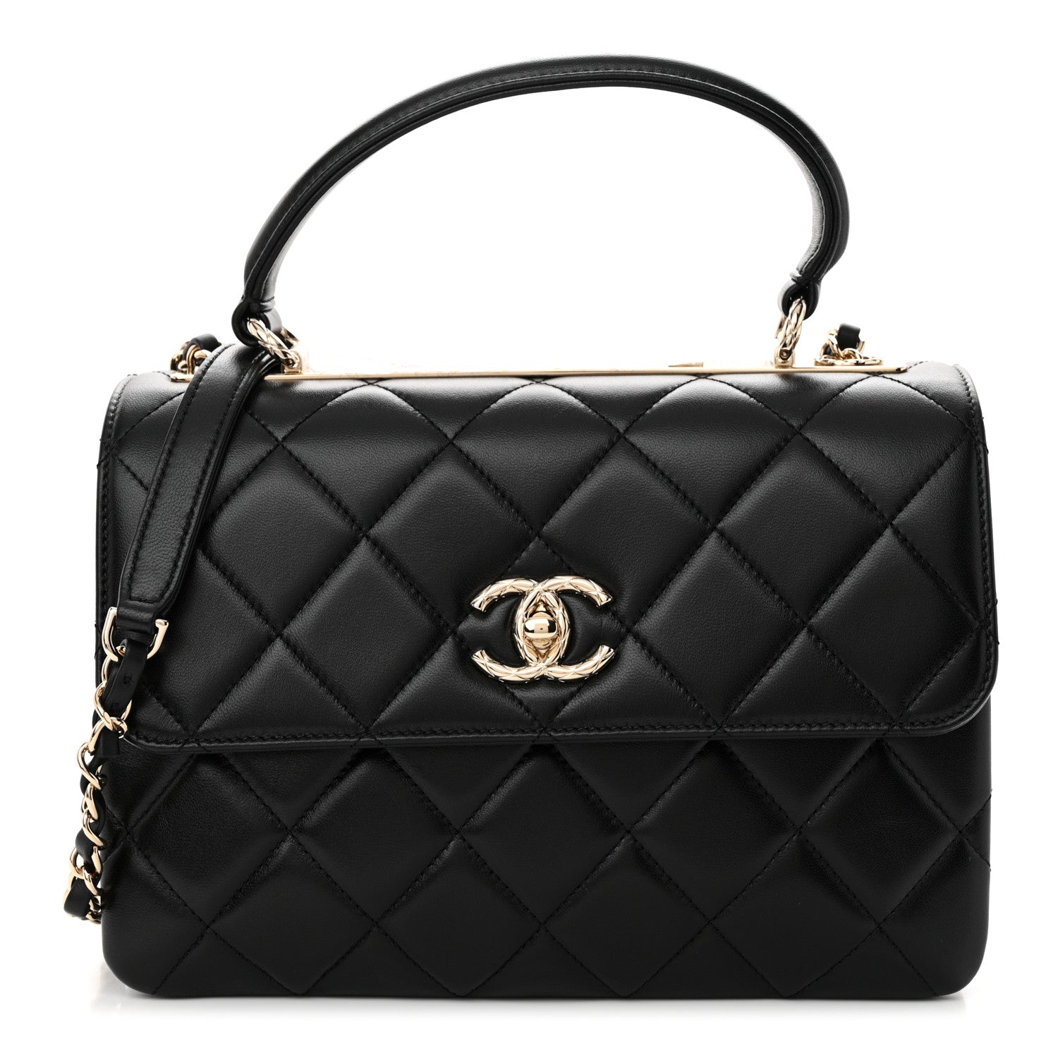 Chanel Lambskin Quilted Small Trendy CC Dual Handle Flap Bag Black 1 of 10