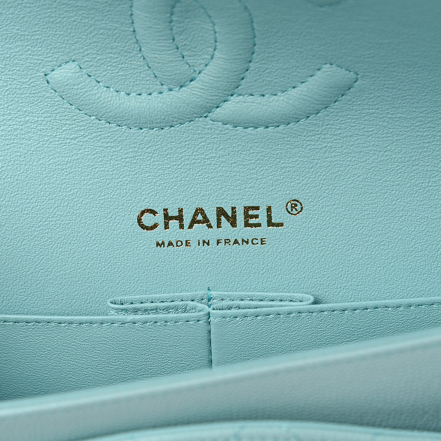 Chanel Caviar Quilted Medium Double Flap Light Blue 5 of 10