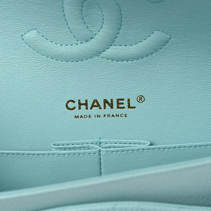 Chanel Caviar Quilted Medium Double Flap Light Blue 5 of 10