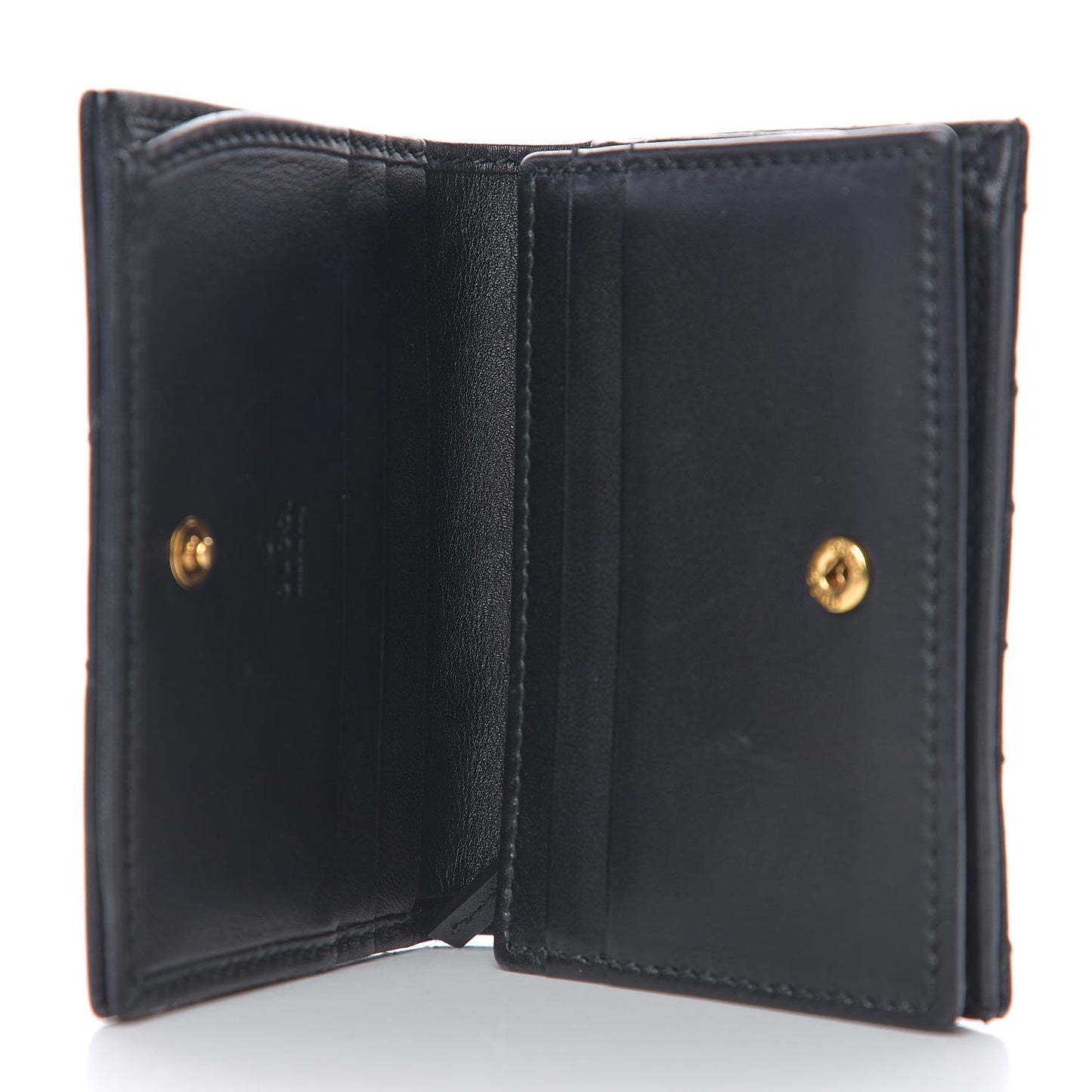Calfskin Matelasse GG Marmont Card Case Wallet Black