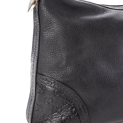 Gucci Pebbled Calfskin Guccissima Trim Medium Signoria Hobo Black 14 of 14