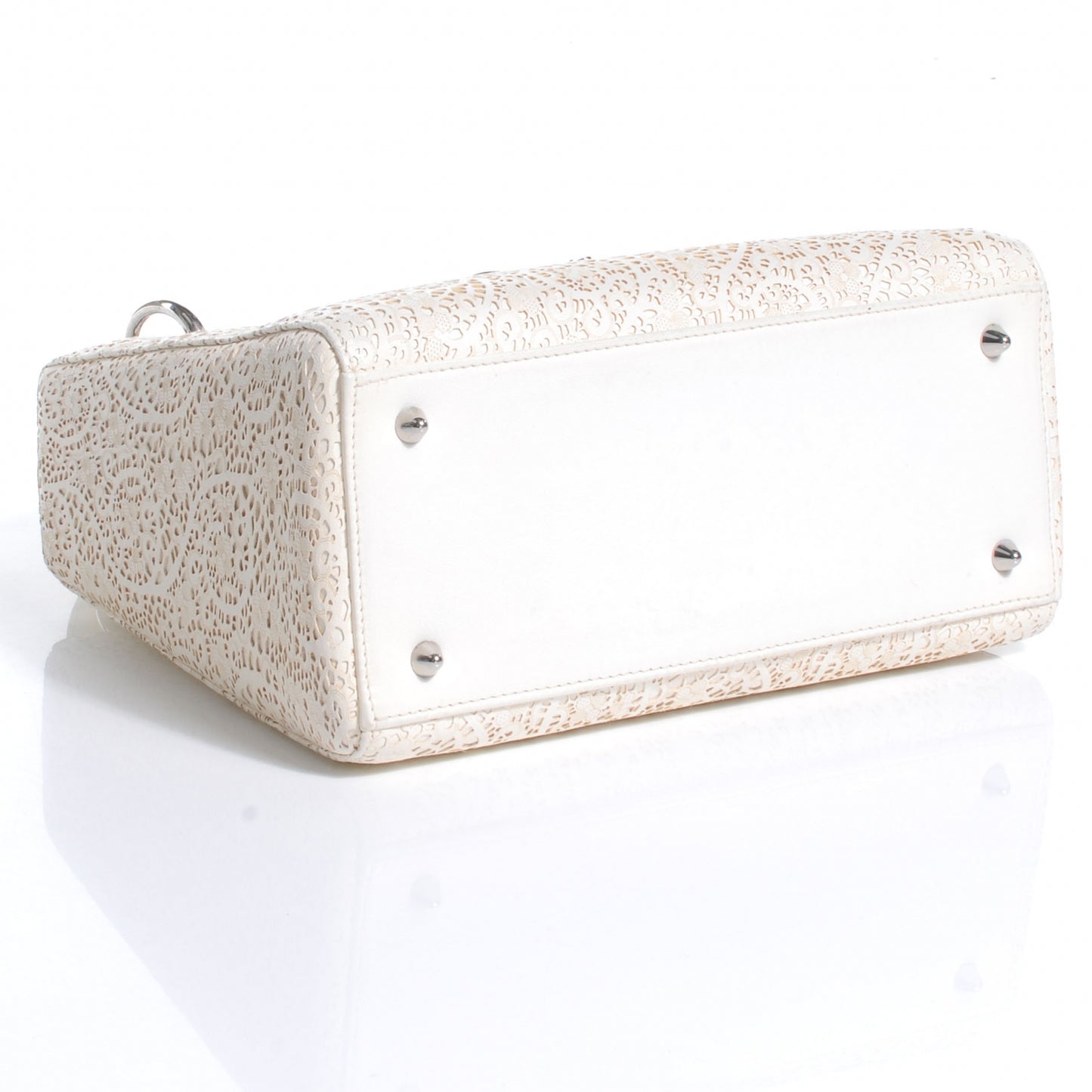 Laced Leather Lady Dior Off White