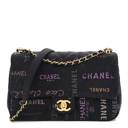 Chanel Denim Quilted Denim Mood Large Flap Black Multicolor 1 of 11
