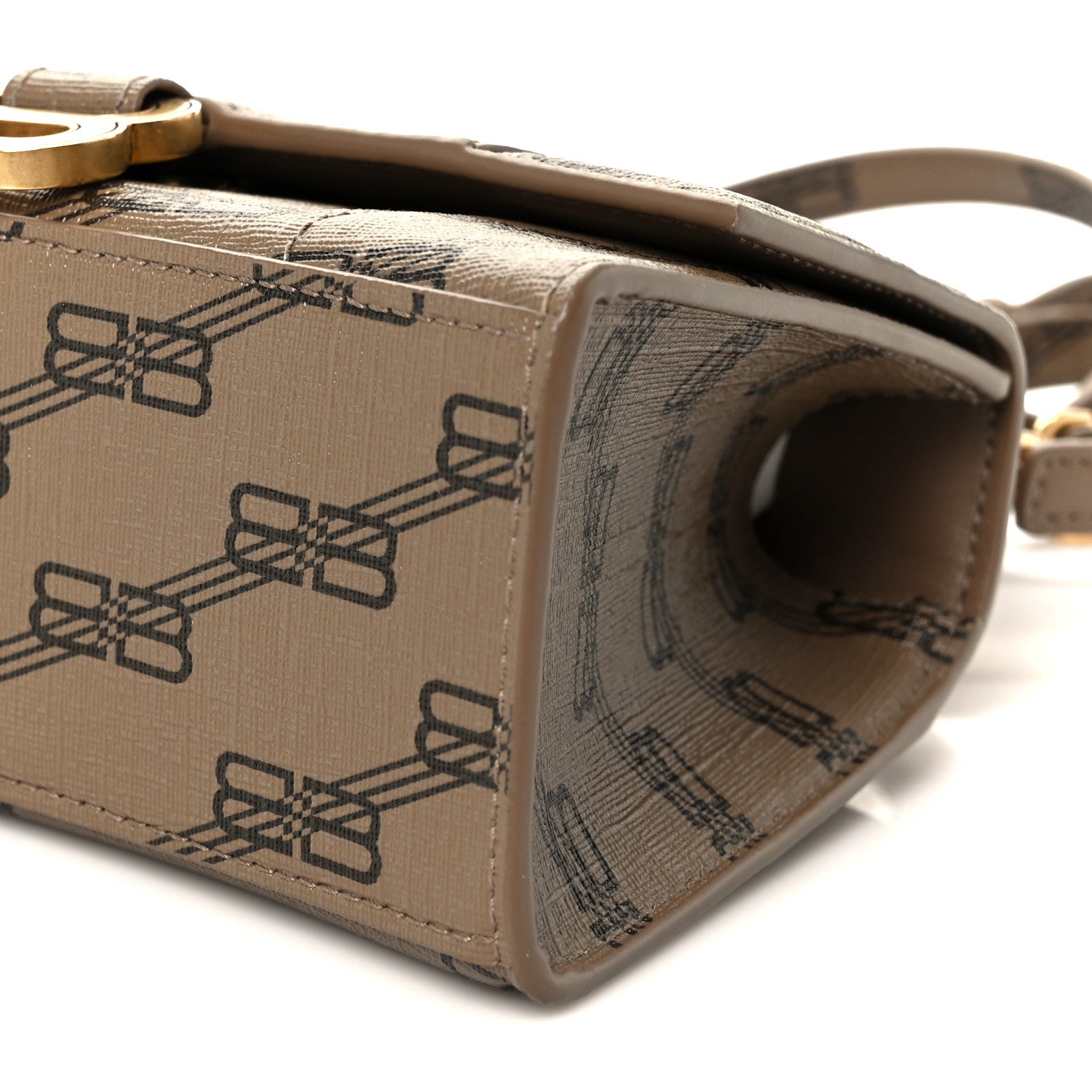 Balenciaga Coated Canvas BB Monogram Hourglass Top Handle Bag XS