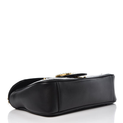 Gucci Calfskin Matelasse Studded Small Pearly GG Marmont Shoulder Bag Black 4 of 9