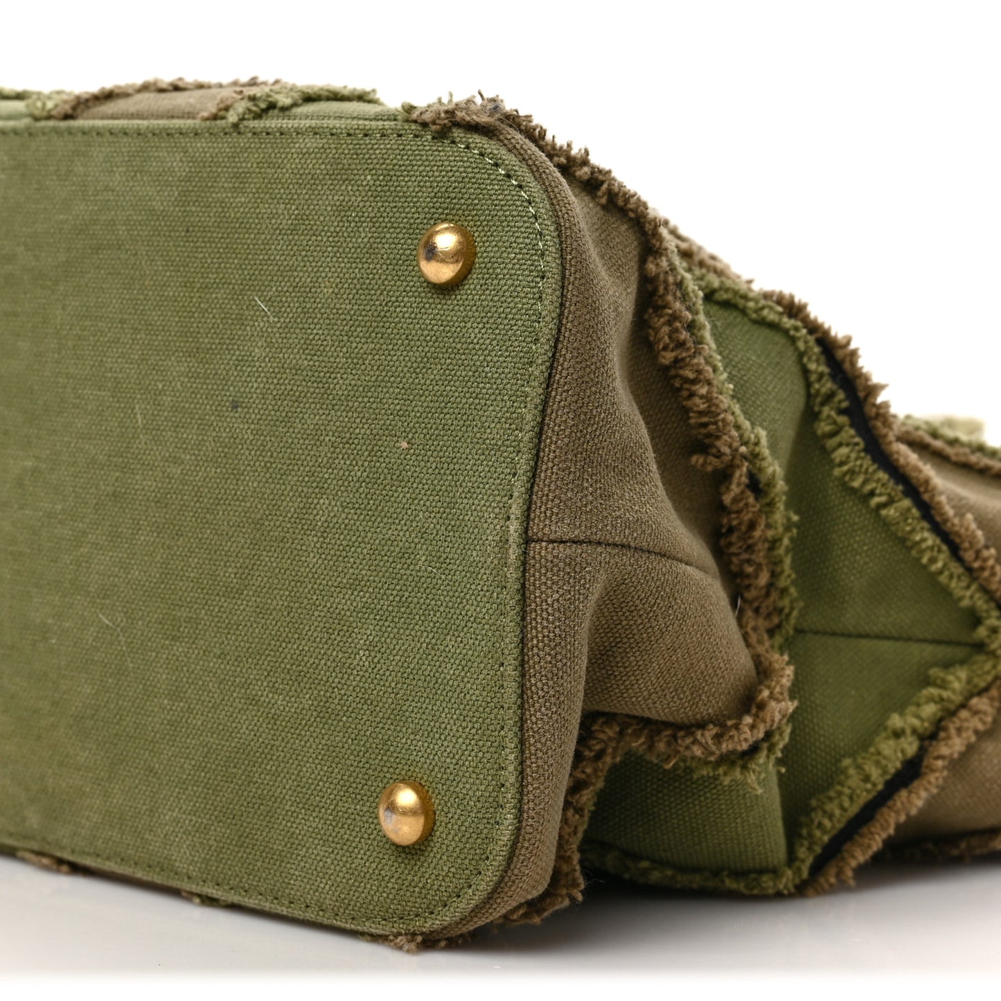 Canvas Chevron Cuba Patchwork Shopper Tote Khaki