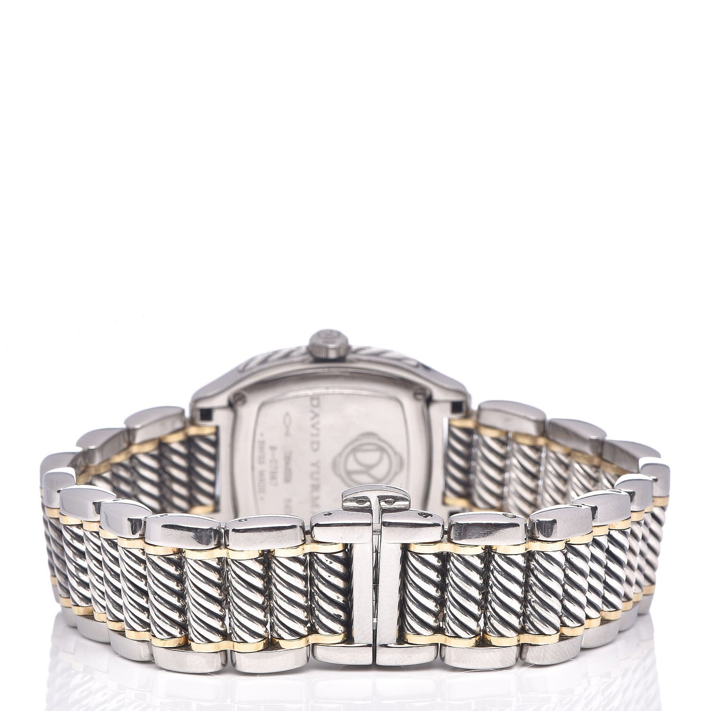 Stainless Steel Sterling Silver 18K Yellow Gold Diamond Mother of Pearl 25mm Thoroughbred Quartz Watch