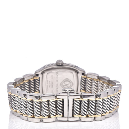 David Yurman Stainless Steel Sterling Silver 18K Yellow Gold Diamond Mother of Pearl 25mm Thoroughbred Quartz Watch 4 of 6