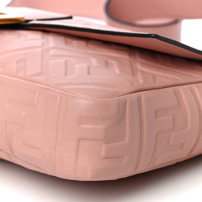Fendi Nappa FF 1974 Embossed Large Baguette Rosa Bourbon 8 of 9