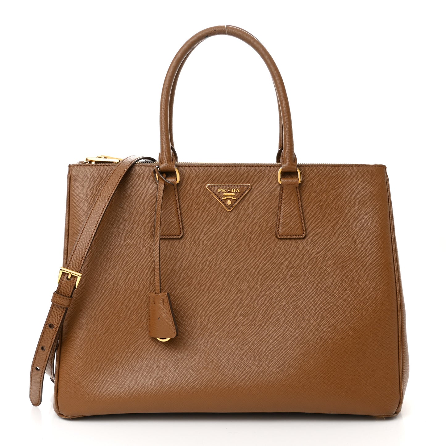 Saffiano Large Galleria Double Zip Tote Cannella